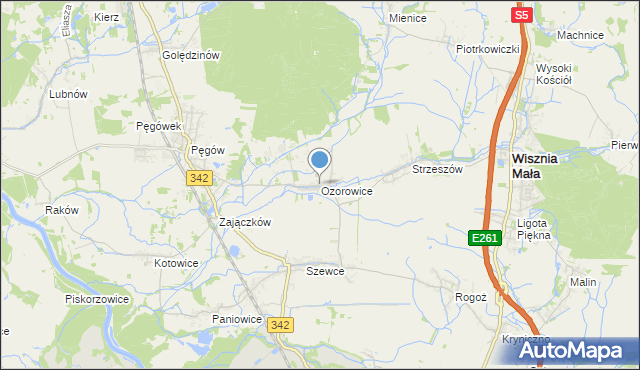 mapa Ozorowice, Ozorowice na mapie Targeo